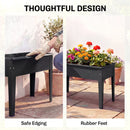 Outsunny Raised Planter, Metal Raised Garden Bed on Legs with Drainage Hole