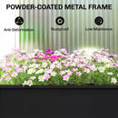 Outsunny Raised Planter, Metal Raised Garden Bed on Legs with Drainage Hole