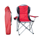 Luxury Padded High Back Outdoor Folding Chair With Cupholder In Red