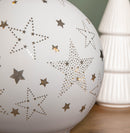 15cm Battery Operated Light up Star Glass Ball in White with Warm White LEDs