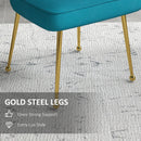 HOMCOM Velvet-Feel Shell Accent Chair Home Bedroom Lounge Metal Legs