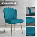 HOMCOM Velvet-Feel Shell Accent Chair Home Bedroom Lounge Metal Legs