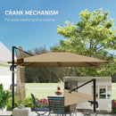Outsunny 3 X 3 M Cantilever Parasol, Square Patio Umbrella With Crank Handle