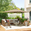 Outsunny 3 X 3 M Cantilever Parasol, Square Patio Umbrella With Crank Handle
