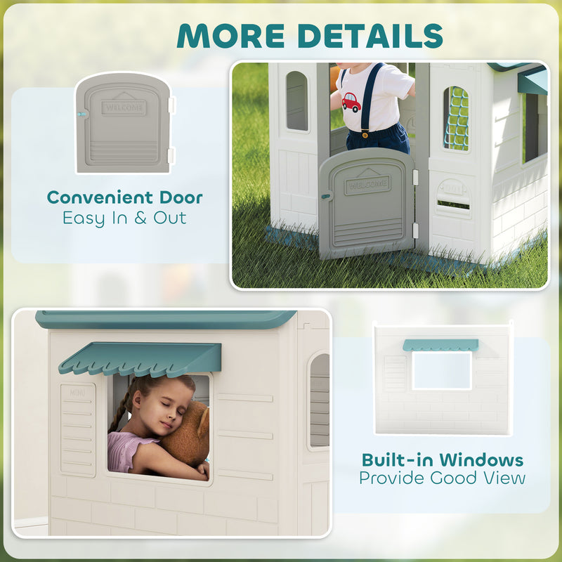 AIYAPLAY Playhouse for Kids Outdoor Indoor, 5 in 1 Garden House
