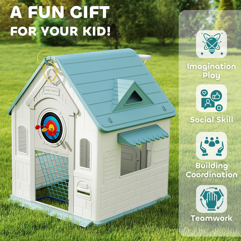 AIYAPLAY Playhouse for Kids Outdoor Indoor, 5 in 1 Garden House