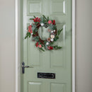 40cm Candy Swirls Christmas Wreath with Pinecones Red Berries and Candy Canes