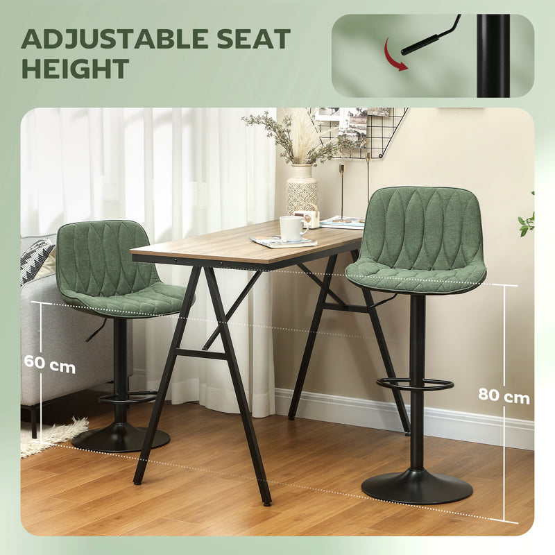 HOMCOM Bar Stools Set Of 2, Modern Armless Bar Chairs