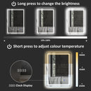 HOMCOM Bathroom Mirror With Bluetooth Clock Lights Demister Pad