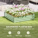 Outsunny Raised Garden Bed Metal Patio Backyard Flower Planter, Light Green