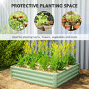 Outsunny Raised Garden Bed Metal Patio Backyard Flower Planter, Light Green