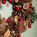 Winter Spice Hanging Christmas Wreath with Pine Cones Berries & Dried Fruit