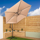 Samuel Alexander 3m Cantilever Parasol in Beige with Crank Handle for Patio Garden Banana Parasol with UV Protection Outdoor Umbrella Sun Shades for Garden