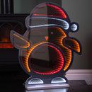 60cm Light up Christmas Robin Infinity Light with Multi-Coloured LEDs