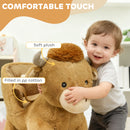 AIYAPLAY Baby Rocking Horse with Song, Safety Belt, Wood Base for 1-3 Years