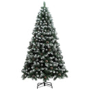 HOMCOM 7ft Artificial Pine Christmas Tree With Pinecones, Steel Base
