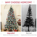 HOMCOM 7ft Artificial Pine Christmas Tree With Pinecones, Steel Base