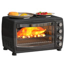 HOMCOM 36L Countertop Toaster Oven With 2 Hot Plates, Grill, Roast, Bake