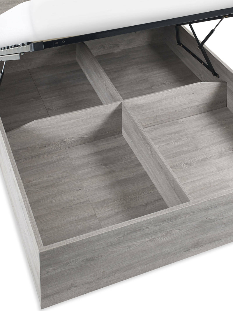 Bali Ottoman Storage 90cm Single Bed - Grey Oak