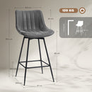 HOMCOM Swivel Bar Stools Set of 2, PU Leather Upholstered Bar Chairs, Grey