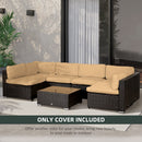 Outsunny Garden Rattan Sofa Set Polyester Cover Replacement No Cushion