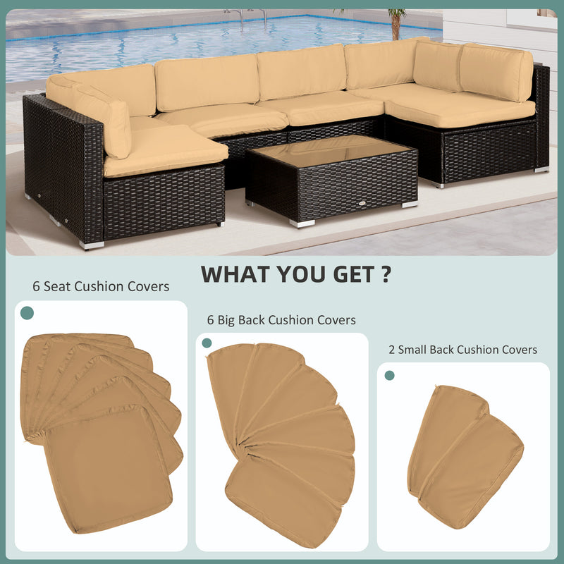 Outsunny Garden Rattan Sofa Set Polyester Cover Replacement No Cushion