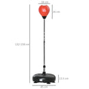 HOMCOM Punching Bag With Stand Boxing Bag Set With Adjustable Height Red