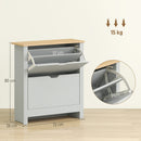 HOMCOM 12-Shoe Storage Cabinet 4 Shelves 2 Drawers Tabletop