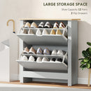 HOMCOM 12-Shoe Storage Cabinet 4 Shelves 2 Drawers Tabletop
