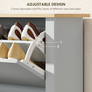 HOMCOM 12-Shoe Storage Cabinet 4 Shelves 2 Drawers Tabletop
