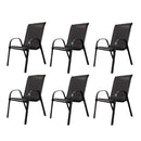 Set of 6 Outdoor Garden Patio Textilene Furniture Chairs in Black