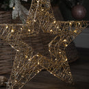 38cm Battery Operated Light up Gold Weave Christmas Weave with Warm White LEDs