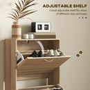 HOMCOM Slim Shoe Storage Cabinet With 3 Flip Drawers For 12 Pair Of Shoes