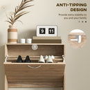 HOMCOM Slim Shoe Storage Cabinet With 3 Flip Drawers For 12 Pair Of Shoes