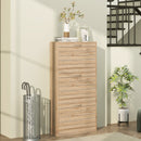 HOMCOM Slim Shoe Storage Cabinet With 3 Flip Drawers For 12 Pair Of Shoes