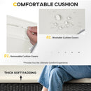 Outsunny 4 Pieces Outdoor PE Rattan Corner Sofa With Cushions - Black