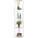 HOMCOM RGB LED Floor Lamp with Shelves and Remote Control for Living Room