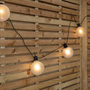 4.5m Set of 10 Frosted Ball Style Cap String Lights with Filament in Warm White
