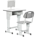 HOMCOM Kids Adjustable Desk and Chair Set - Grey