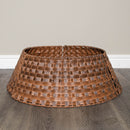 48/70cm Samuel Alexander Large KD Plastic Wicker Rattan Woven Christmas Tree Skirt in Brown