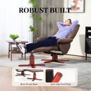 HOMCOM Recliner Chair With Footstool, Backrest Adjustable, Armchair - Black/Brown