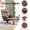 HOMCOM Recliner Chair With Footstool, Backrest Adjustable, Armchair - Black/Brown