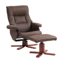 HOMCOM Recliner Chair With Footstool, Backrest Adjustable, Armchair - Black/Brown