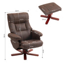HOMCOM Recliner Chair With Footstool, Backrest Adjustable, Armchair - Black/Brown