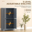HOMCOM 110cm Kitchen Cupboard with 4 Arched Doors and 2 Adjustable Shelves