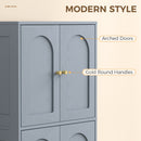 HOMCOM 110cm Kitchen Cupboard with 4 Arched Doors and 2 Adjustable Shelves