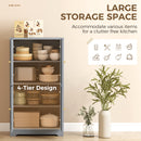 HOMCOM 110cm Kitchen Cupboard with 4 Arched Doors and 2 Adjustable Shelves