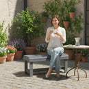 Outsunny Wooden Garden Bench, 2 Seater Slatted Outdoor Bench, Grey