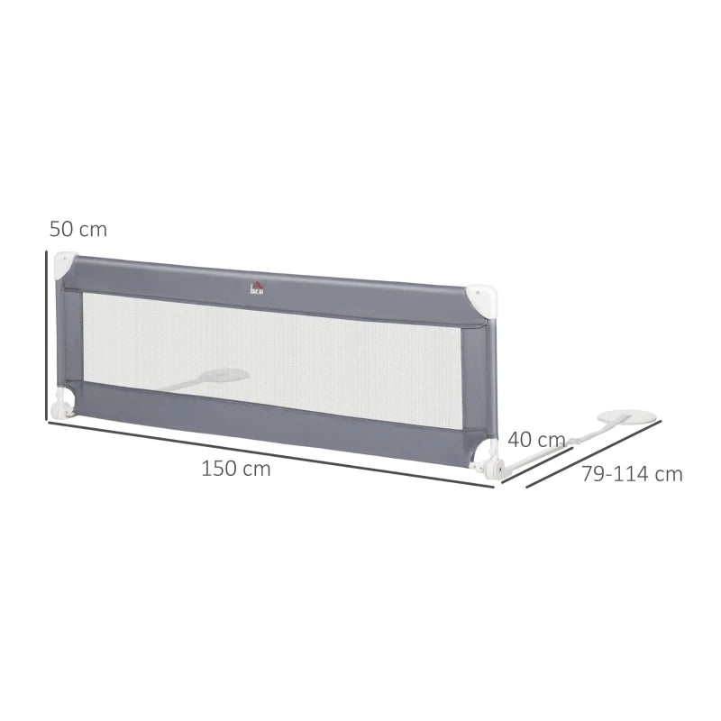 HOMCOM Children's Protective Bed-Side Guard - Grey