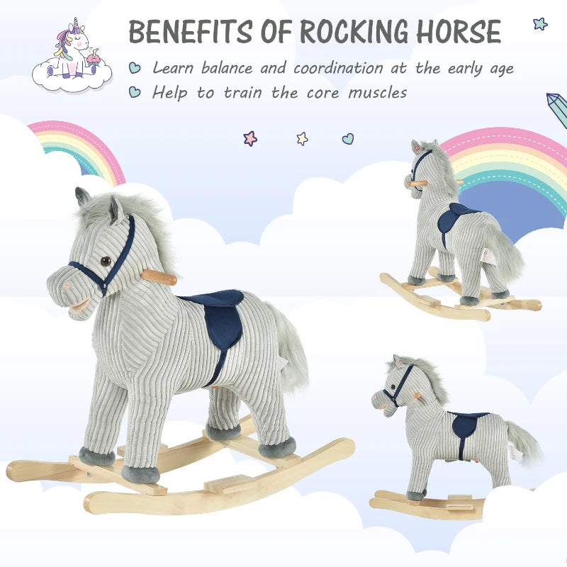 HOMCOM Children's Rocking Horse - Grey